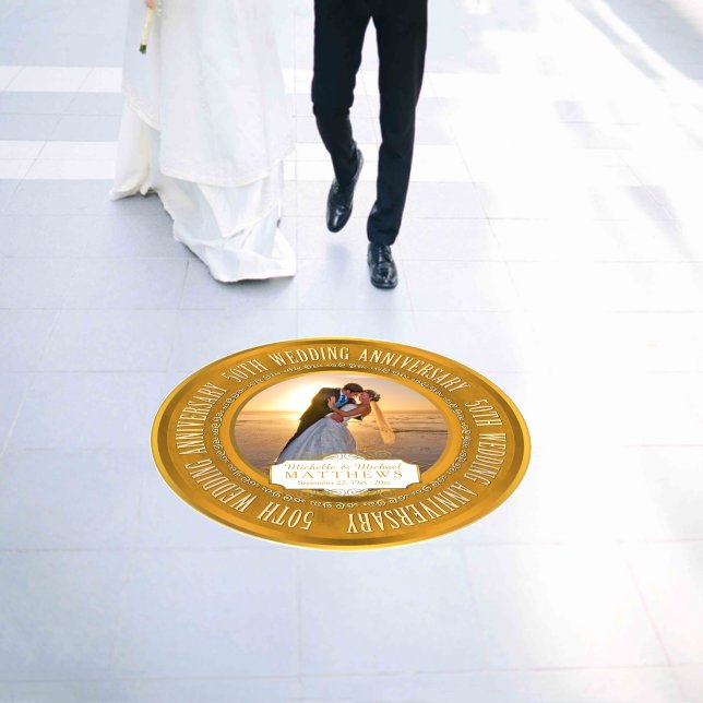 50th Wedding Anniversary Photo Floor Decals (Wedding)