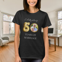 50th wedding anniversary photo gold black
