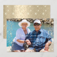 50th Wedding Anniversary Photo Gold Confetti Famil