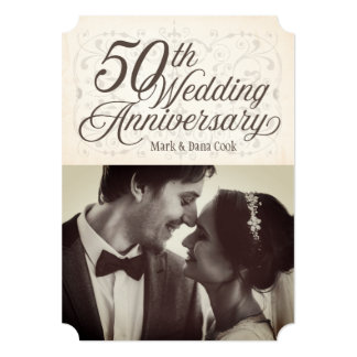 50th Wedding Anniversary Photo Invitation