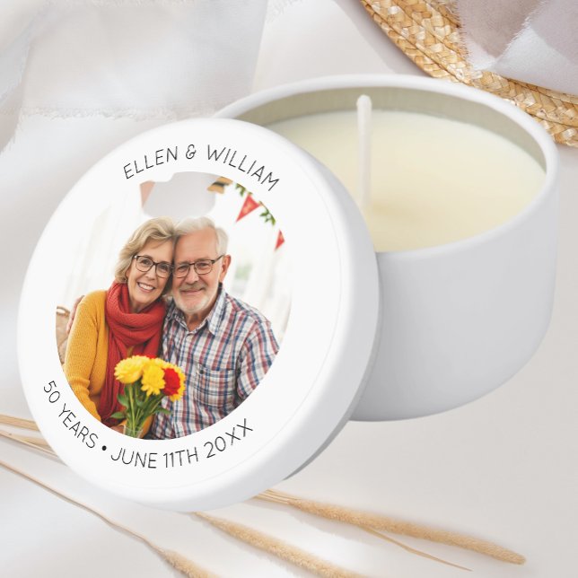 50th Wedding Anniversary Photo Mini Candle Favors (Creator Uploaded)