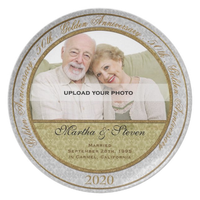 50th Wedding Anniversary Photo Plate (Front)