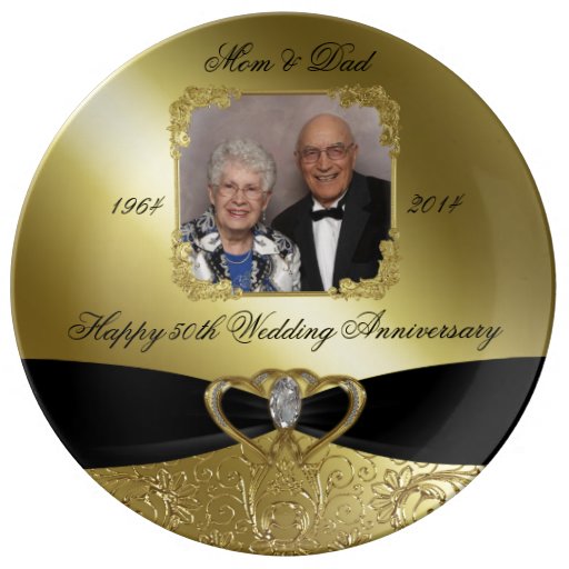 50th Wedding Anniversary Photo Porcelain Plate | Zazzle