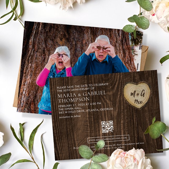 50th Wedding Anniversary Photo Save the Date Announcement Postcard (Creator Uploaded)