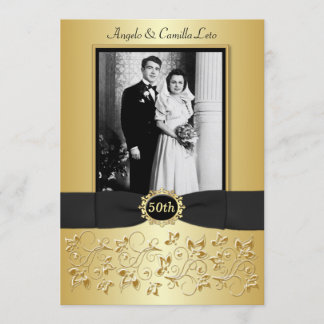 50th Wedding Anniversary Photo Template Invite