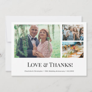 50th Wedding Anniversary Photos Love & Thanks Thank You Card