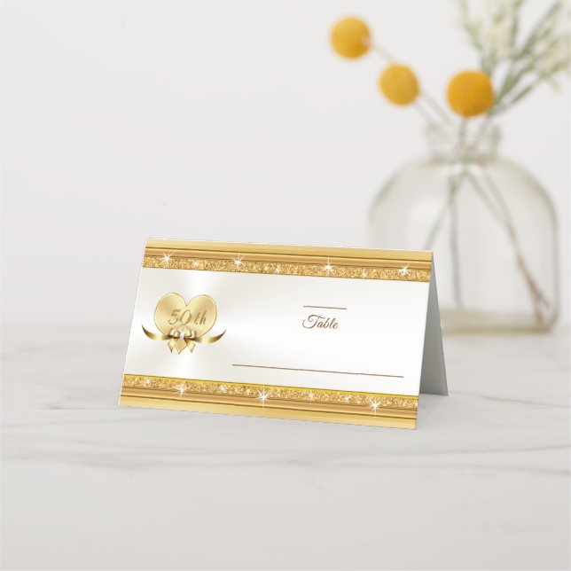 50th Wedding Anniversary Place Name Cards (Front)