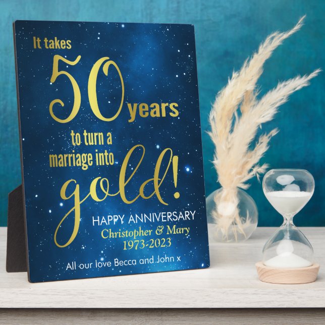 50th Wedding Anniversary Plaque (Side)