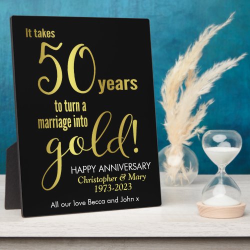 50th Wedding Anniversary Plaque
