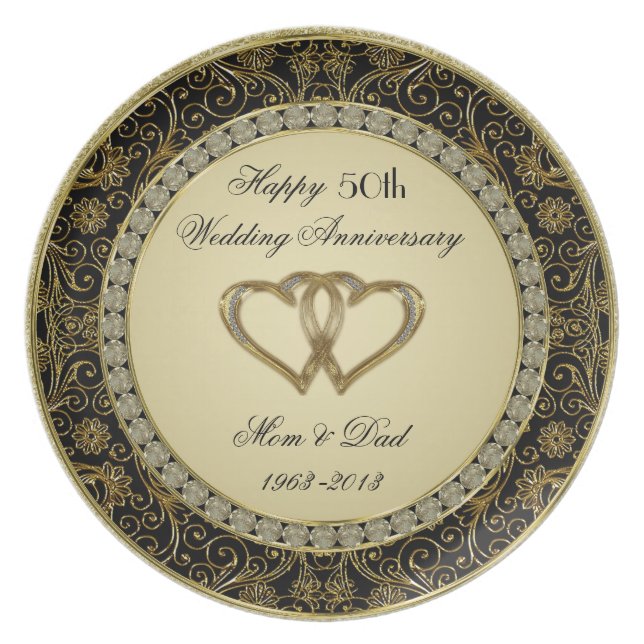 50th Wedding Anniversary Plate (Front)