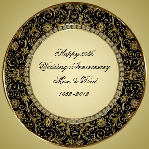 Hy 50th Anniversary Plates Zazzle 50th Wedding Anniversary Plate