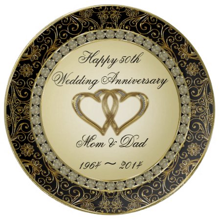 50th Wedding Anniversary Porcelain Plate
