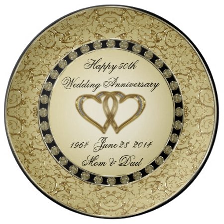 50th Wedding Anniversary Porcelain Plate