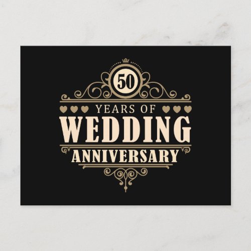 50th Wedding Anniversary Postcard