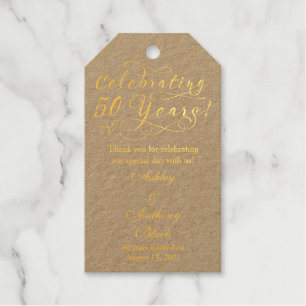 50th Wedding Anniversary Real Gold Foil Foil Gift Tags
