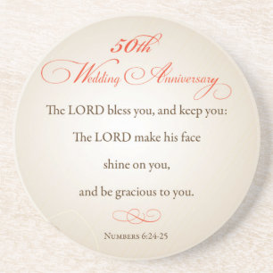 50th Wedding Anniversary, Religious Lord Bless Drink Coaster