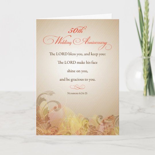  50th  Wedding  Anniversary  Religious  Lord Bless K Card  