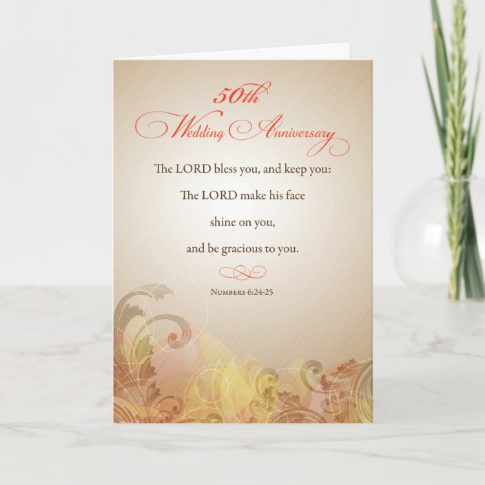 50th Wedding Anniversary Religious Lord Bless K Card Zazzle Com