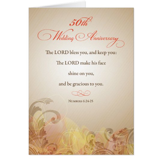 50th Wedding Anniversary Religious Lord Bless K Card