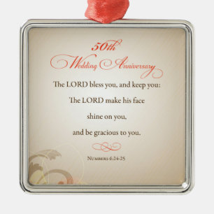 50th Wedding Anniversary, Religious Lord Bless Metal Ornament