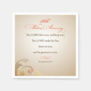 50th Wedding Anniversary, Religious Lord Bless Paper Napkins