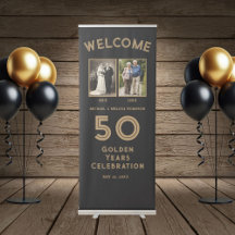 50th Wedding Anniversary Retractable Welcome Sign