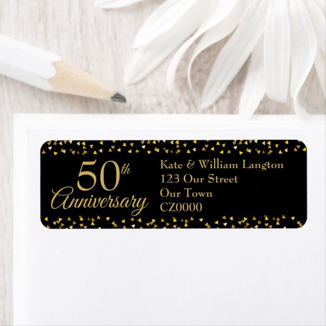 50th Wedding Anniversary Return Address Label (Insitu)