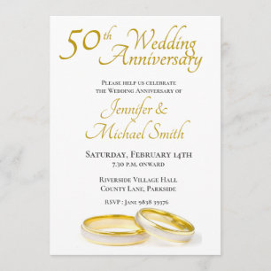 50th Wedding Anniversary Rings Invitation