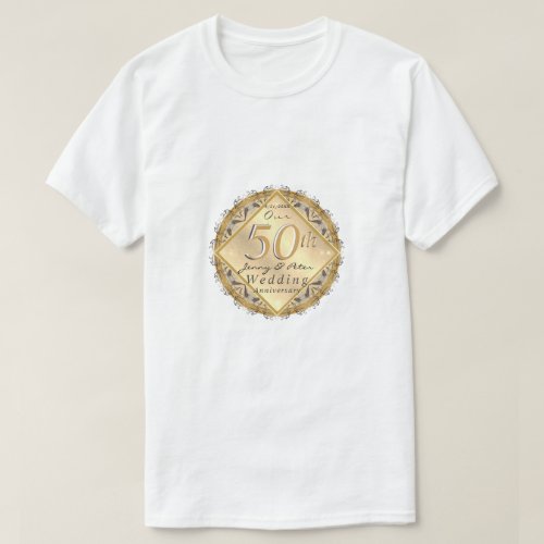 50th wedding Anniversary Rose Gold Color T_Shirt