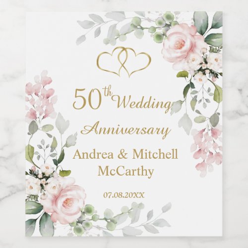 50th Wedding Anniversary Roses Hearts