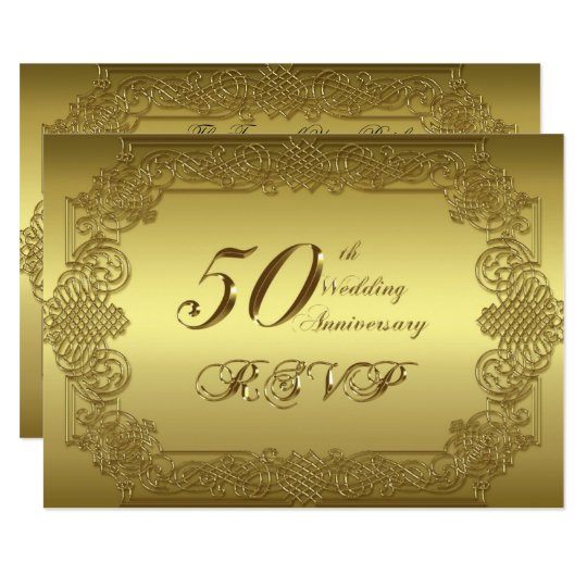  50th  Wedding  Anniversary  RSVP  Card  Zazzle com