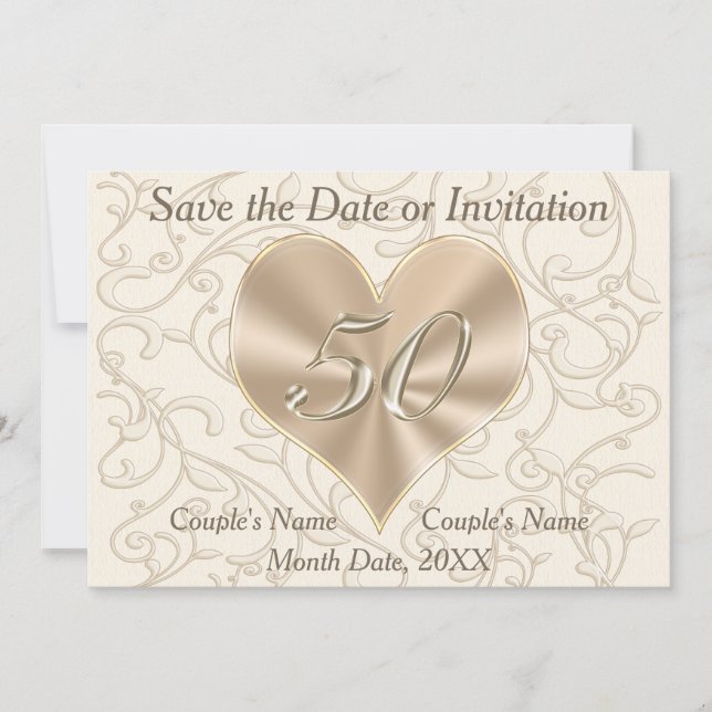 50th Wedding Anniversary Save the Date Cards (Front)