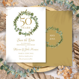 50th Wedding Anniversary Save the Date Garland Invitation