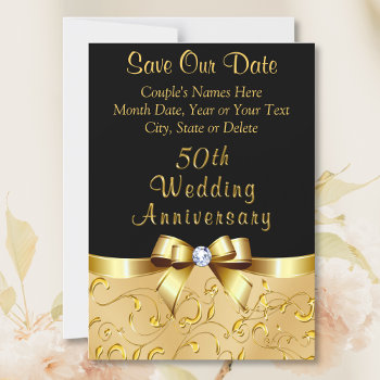50th Wedding Anniversary Save The Date Magnets by LittleLindaPinda at Zazzle