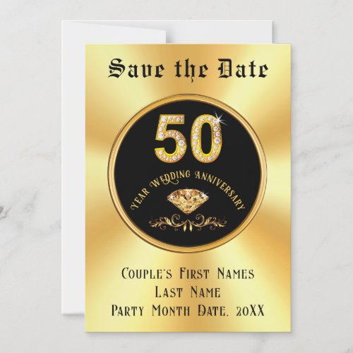 50th Wedding Anniversary Save the Date Magnets Magnetic Invitation