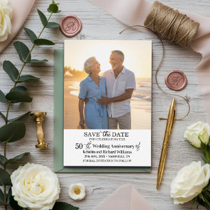 50th Wedding Anniversary Save the Date Photo Note Card