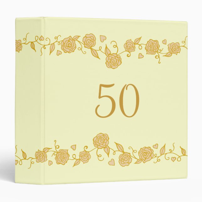 50th Wedding Anniversary Scrapbook Album Gift Binder (Front/Spine)