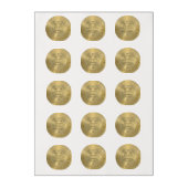 50th Wedding Anniversary Shiny Floral gold Frame Edible Frosting Rounds (Sheet)