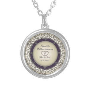 50th Wedding Anniversary Silver Plated Necklace