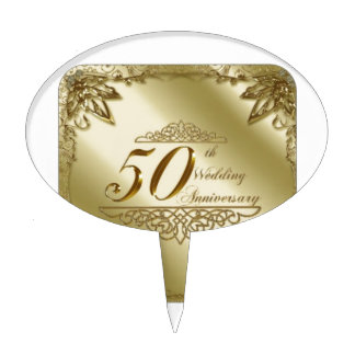 50TH WEDDING ANNIVERSARY SOUVENIRS CAKE TOPPER