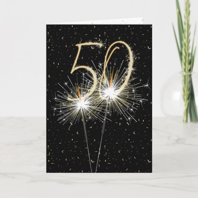 50th wedding anniversary sparklers card (Front)