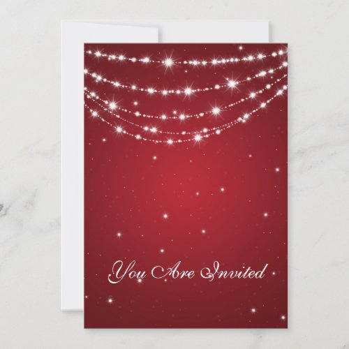 50th Wedding Anniversary Sparkling Chain Red Custom Invites