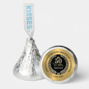 50th wedding Anniversary Sparkling Laurel Wreath Hershey®'s Kisses®