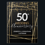 50th Wedding Anniversary Spiral Photo Notebook<br><div class="desc">Elegant Faux gold foil border with shimmering confetti highlights on the top border. All text is adjustable and easy to change for your own party needs. Great elegant 50th anniversary template design.</div>