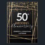 50th Wedding Anniversary Spiral Photo Notebook<br><div class="desc">Elegant Faux gold foil border with shimmering confetti highlights on the top border. All text is adjustable and easy to change for your own party needs. Great elegant 50th anniversary template design.</div>