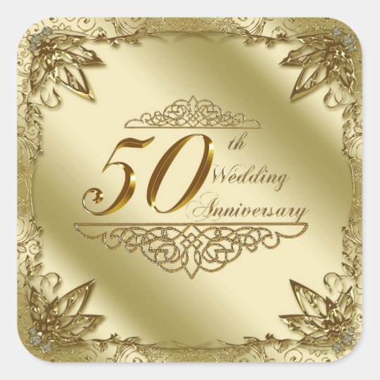 50th Wedding  Anniversary  Stickers  Zazzle com