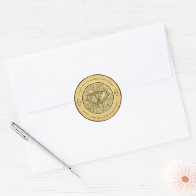 50th Wedding Anniversary Stickers (Envelope)