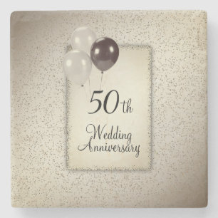 50th Wedding Anniversary Stone Coaster