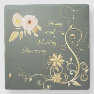 50th wedding anniversary Stone Coaster