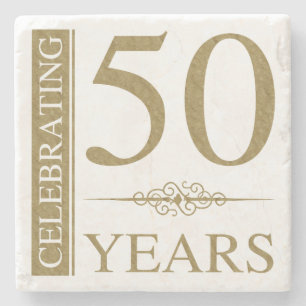 50th Wedding Anniversary Stone Coaster